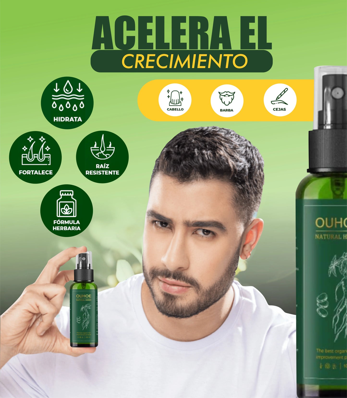 Cabello Fuerte y Abundante con Spray de Ginseng