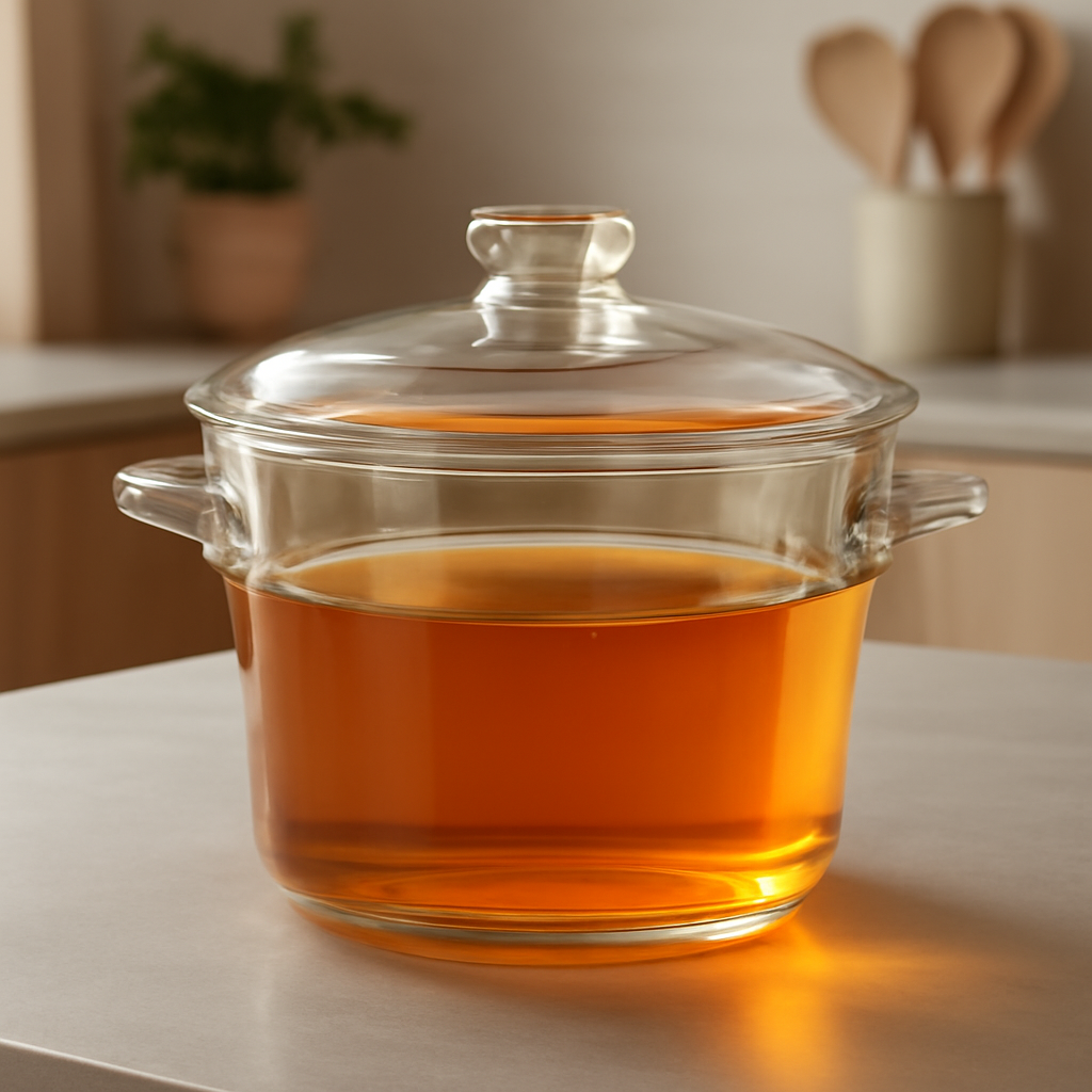 Olla Transparente de Vidrio Templado Ultrarresistente al Calor