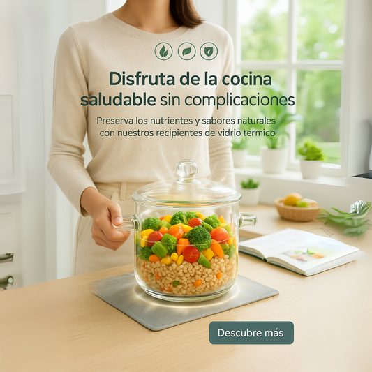 Olla Transparente de Vidrio Templado Ultrarresistente al Calor