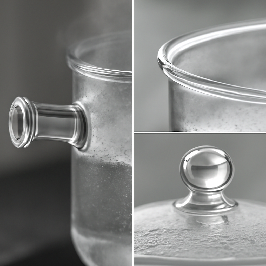 Olla Transparente de Vidrio Templado Ultrarresistente al Calor
